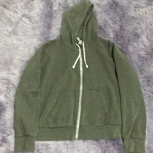 Olive green hoodie with zipper